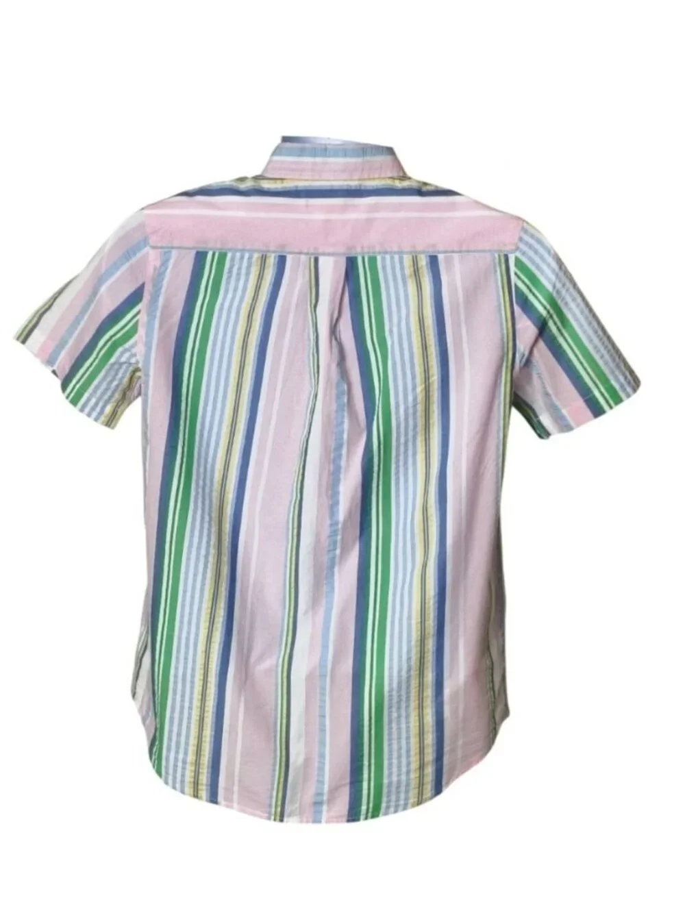 Polo Ralph Lauren Boys L Oxford Button-Up Shirt Striped Short Slv Multicolor Pre